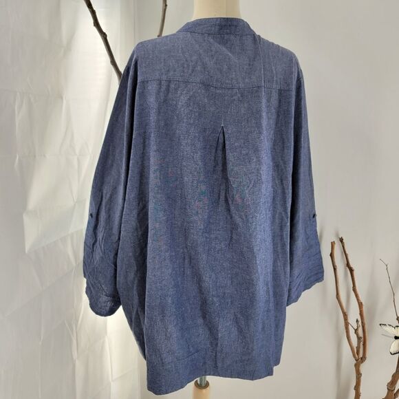 Wdny chambray blue oversized tunic top - Picture 10 of 10